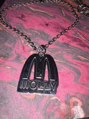 McDonald's Silver-Tone Logo Pendant Necklace on Silver Chain